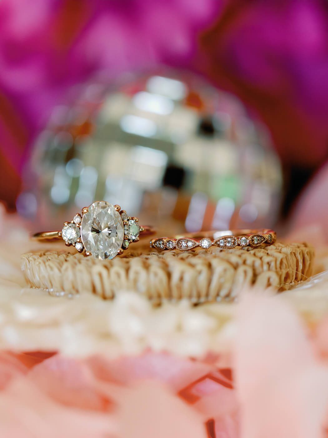 close up of wedding rings