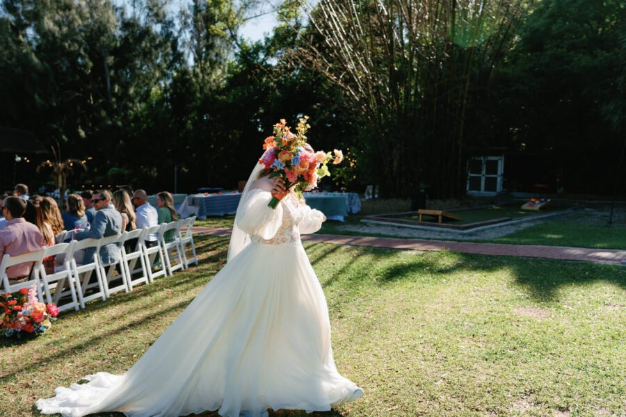 bride holding wedding bouquet