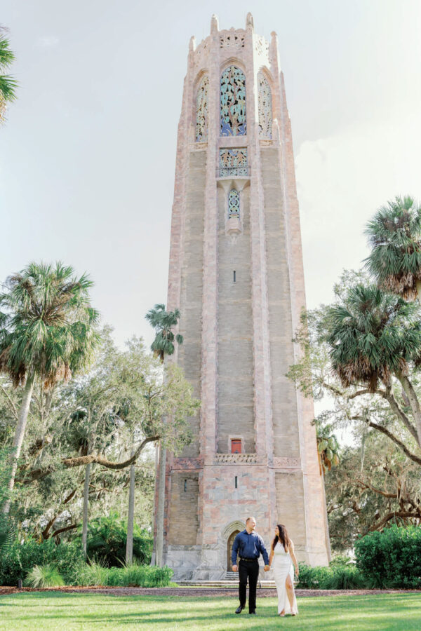 oval lawn in front of singing tower